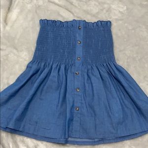 Strapless peplum top